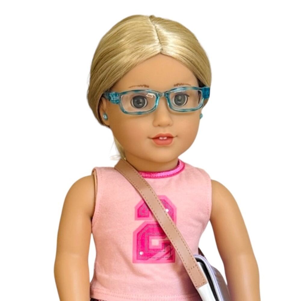 American Girl Ready to Learn Outfit Complete Set with Turquoise Glasses - Picture 3 of 6